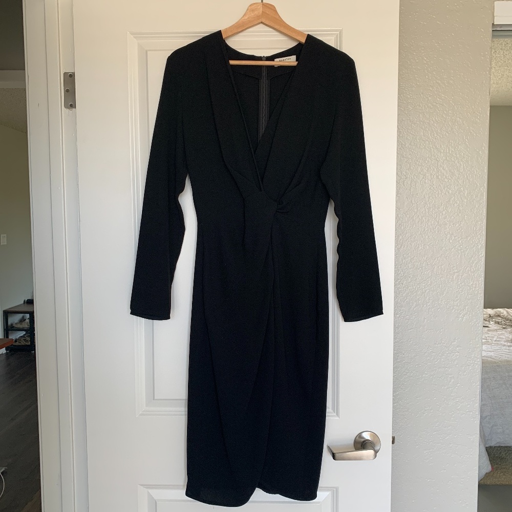 Aritzia Babaton Tadao Black Twist Front dress - Picture 5 of 6